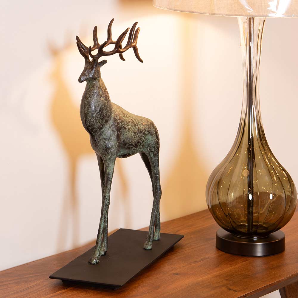 Verdigris Moose Sculpture