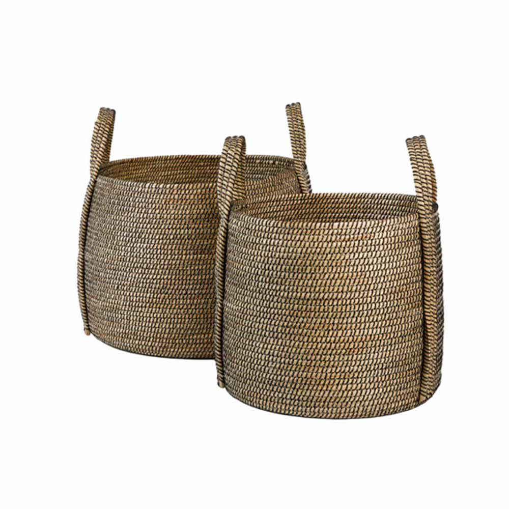 Volata  Seagrass Basket - Natural and Black - Two Sizes