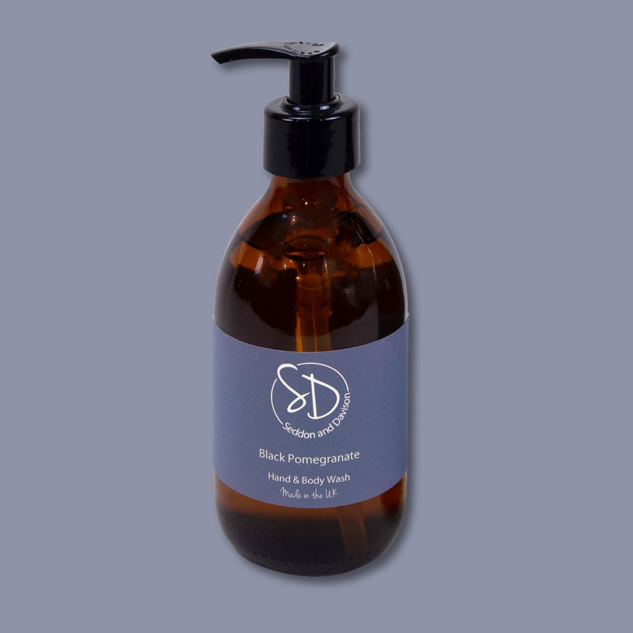 Amber Glass Hand and Body Wash  - Black Pomegranate by Seddon and Davison
