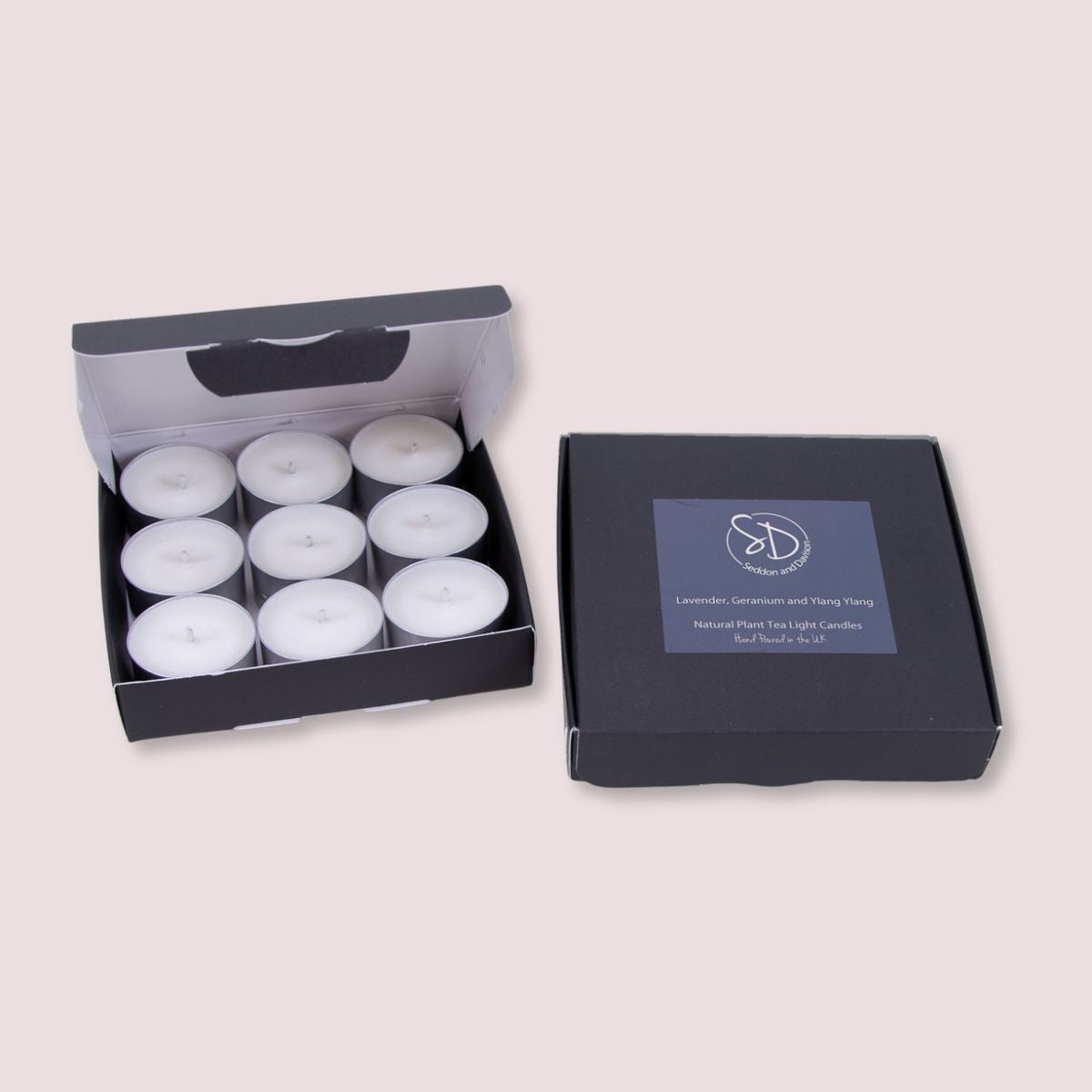 Set of 9 Scented Tealights  - Lavender, Geranium and Ylang Ylang - Seddon and Davison