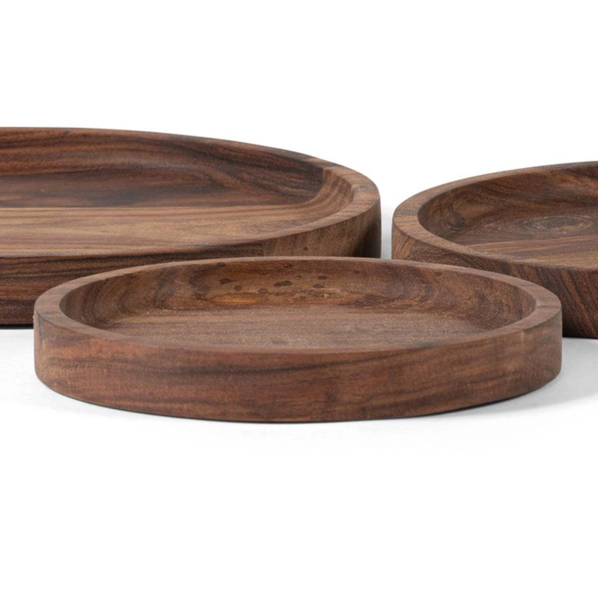 Round Acacia Wood Tray - Natural Finish
- Medium