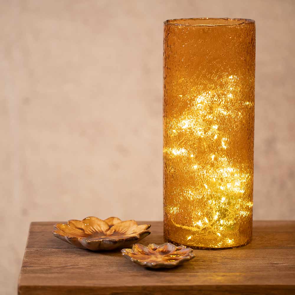 Zenta Glass Vase - Amber