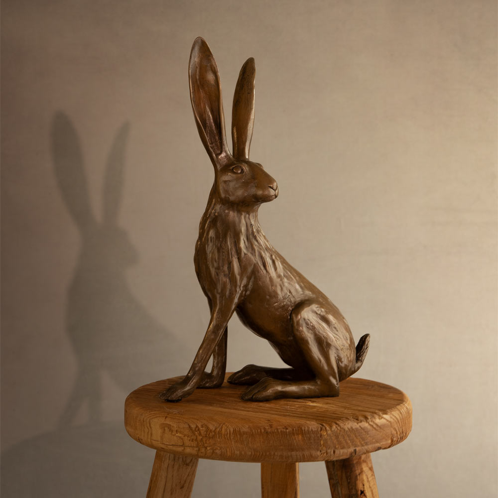 All Ears Hare Bronze Sculpture