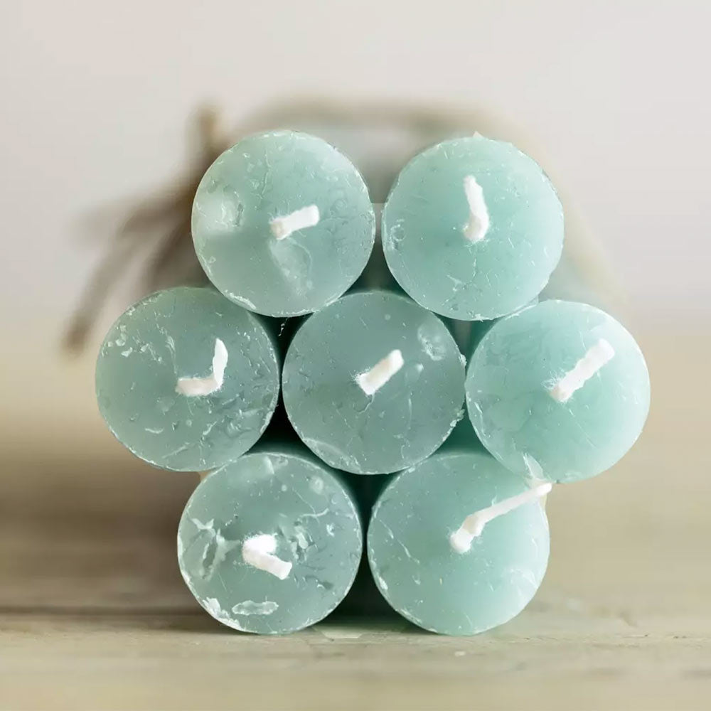 Rustic Dinner Candle - Sea Green