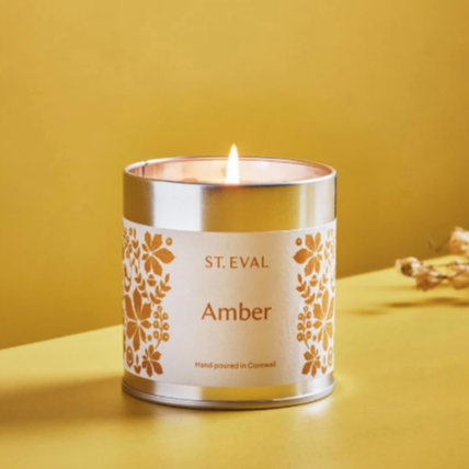Amber Tin Candle - St Eval - Folk Collection