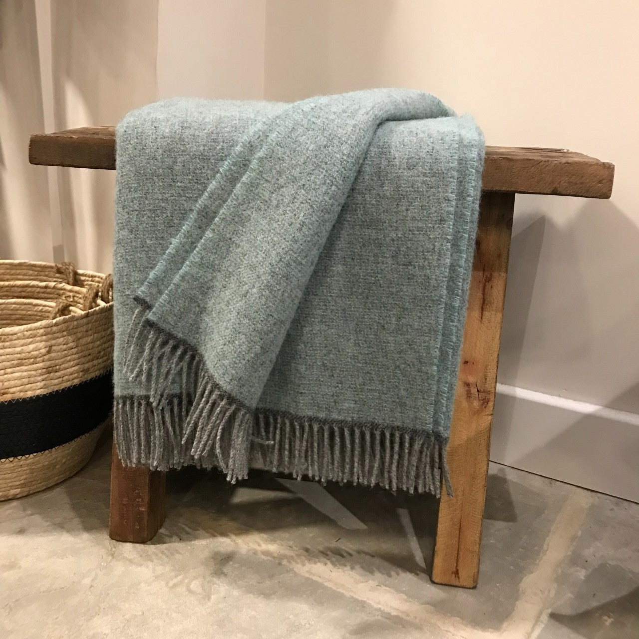 Cosy Aqua Wool Throw - McNutt of Donegal