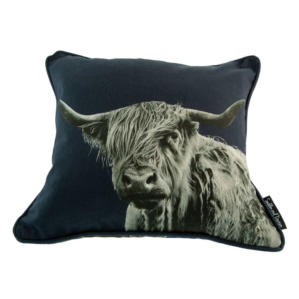 Highland Cow Cushion - Blackberry