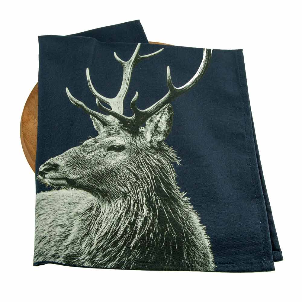 Highland Stag Cushion - Blackberry