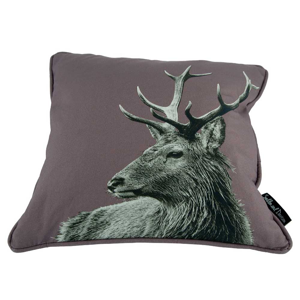 Highland Stag Cushion - Dusky Pink