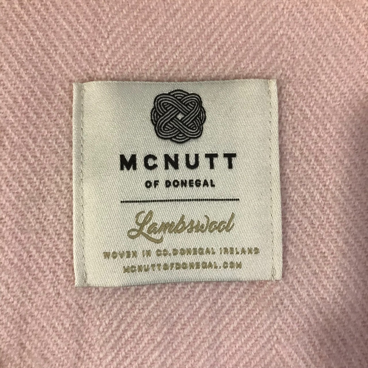 McNutt Herringbone Lambswool Throw - Candy Floss Pink