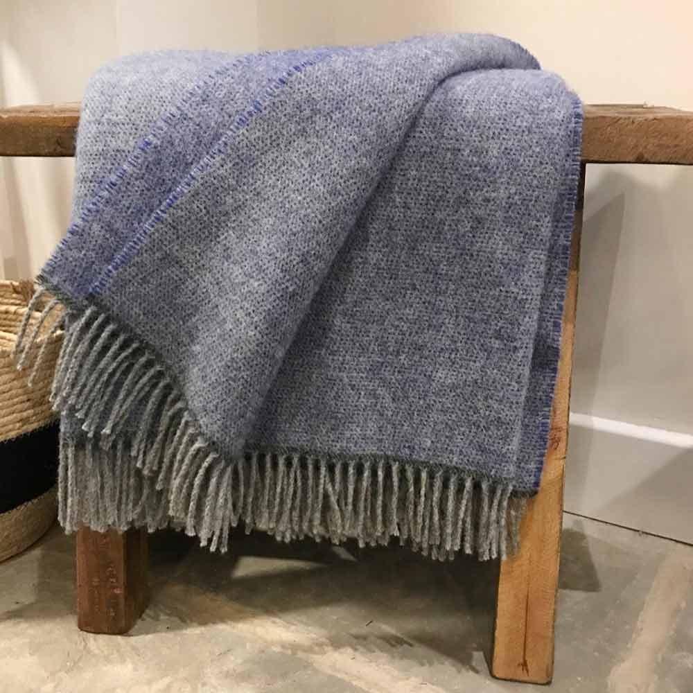Perwinkle Cosy Wool Throw - McNutt of Donegal