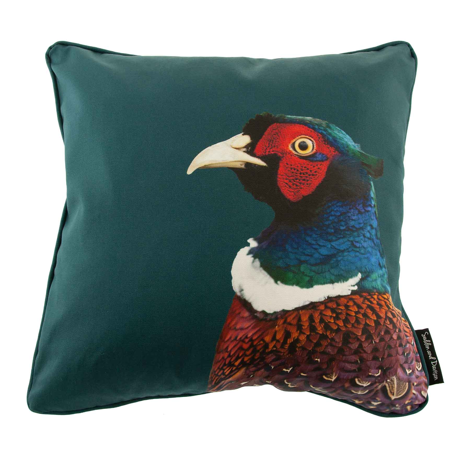 Pheasant Cotton Cushion in Colour - British Countryside - Multiple