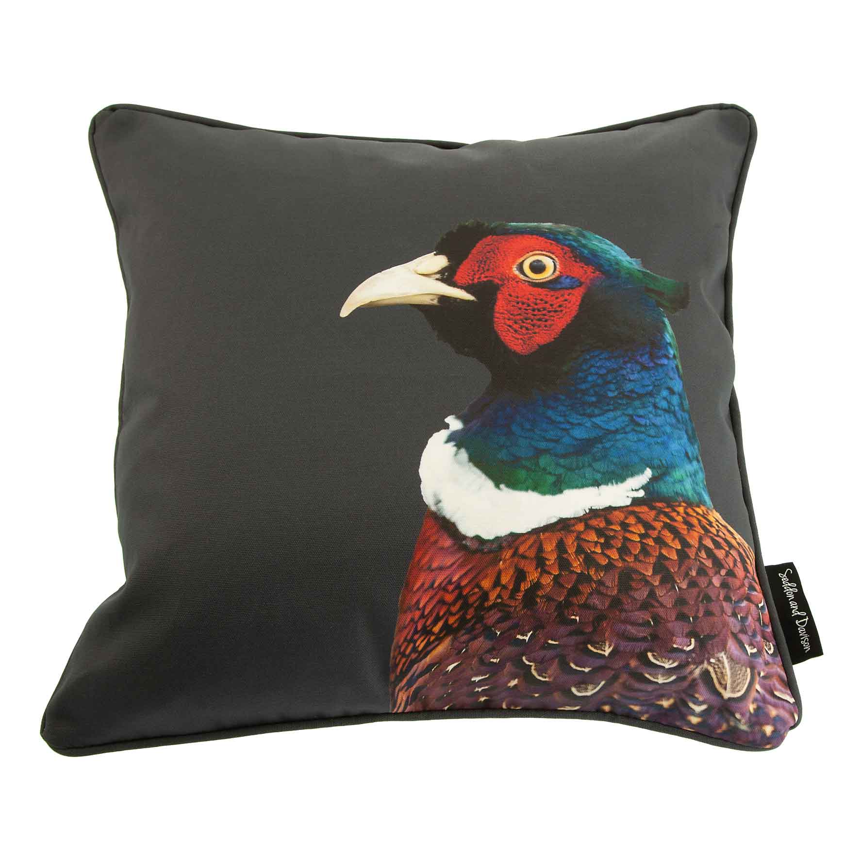 Pheasant Cotton Cushion in Colour - British Countryside - Multiple